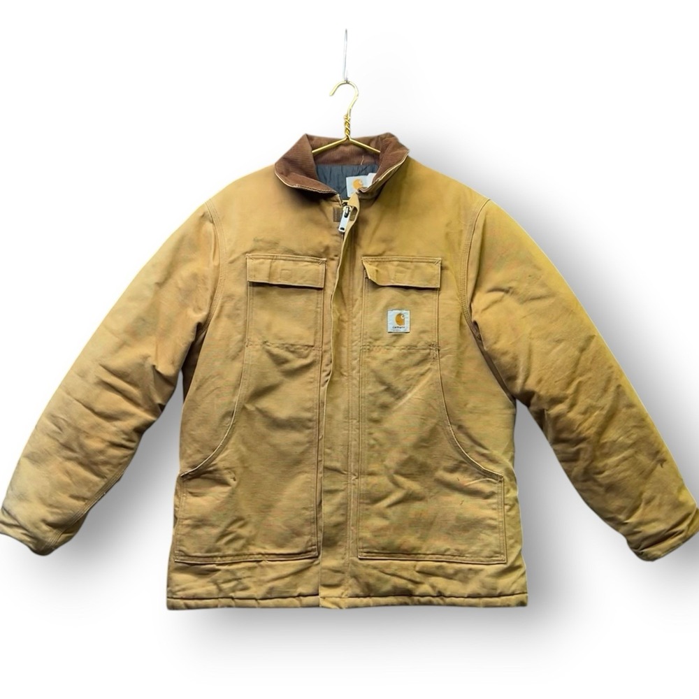 Vintage Carhartt CQ186 Duck Chore Coat Jacket Mens 2XL Quilt Lined USA Brown